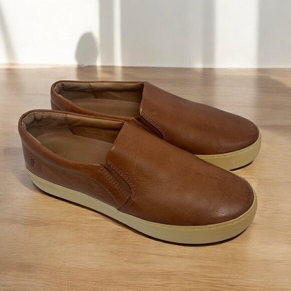 Frye Ivy Women's Slip-On Cognac Leather Low Top Sneakers Brown & White Size 9 - Picture 9 of 9